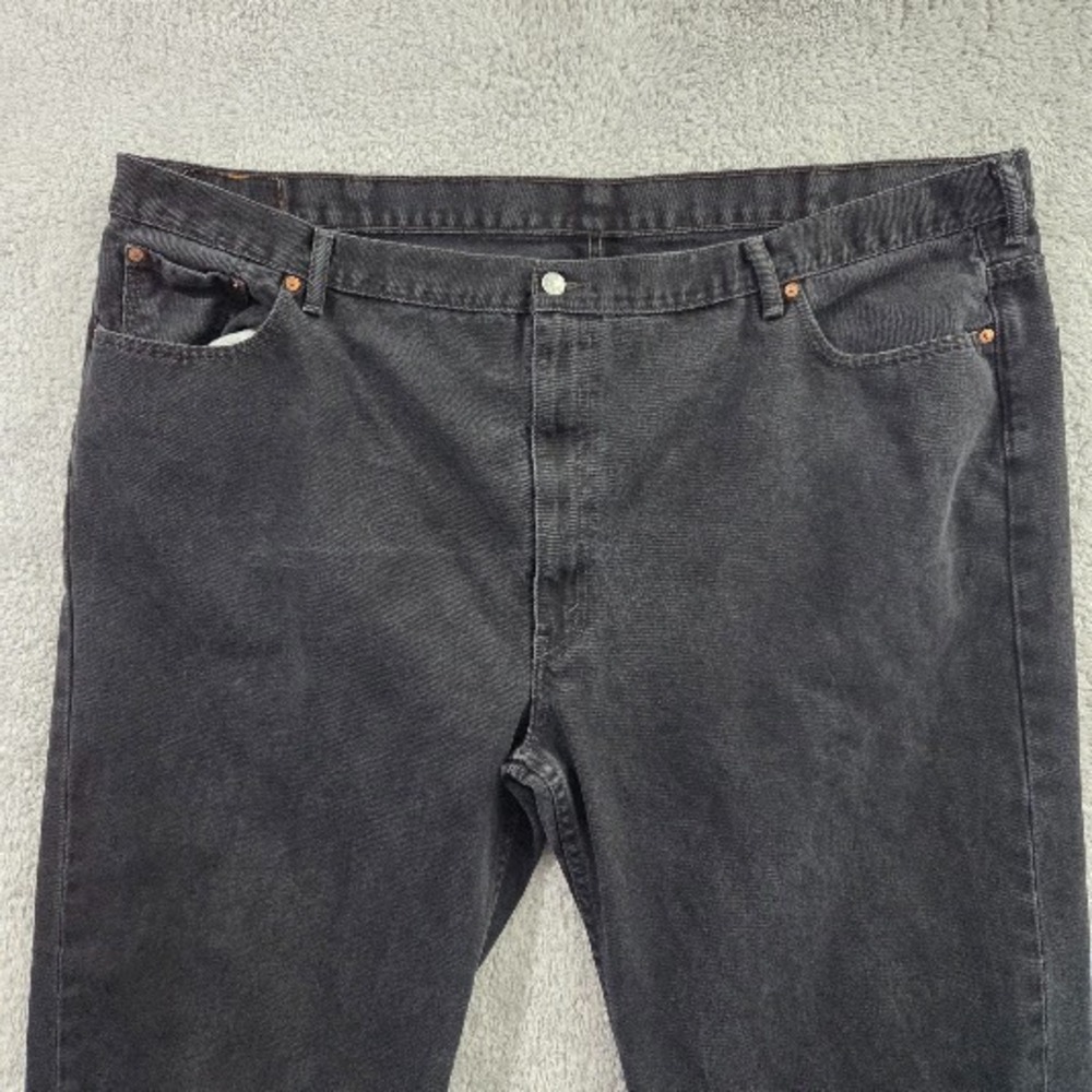 Levi's 550 Relaxed Fit Black Jeans Mens 54x32 Big & Tall 100% Cotton Denim Taper - Picture 2 of 14